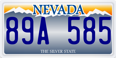 NV license plate 89A585