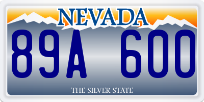 NV license plate 89A600
