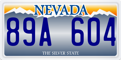 NV license plate 89A604