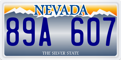 NV license plate 89A607