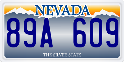 NV license plate 89A609