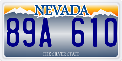 NV license plate 89A610