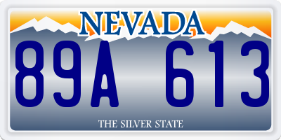 NV license plate 89A613