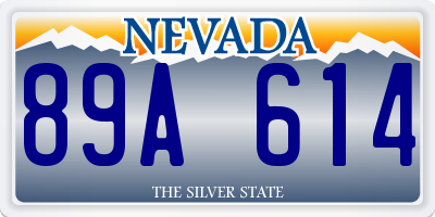 NV license plate 89A614