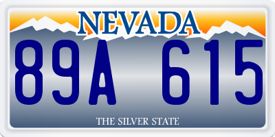 NV license plate 89A615