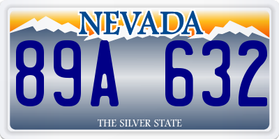 NV license plate 89A632