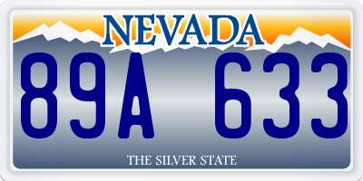 NV license plate 89A633