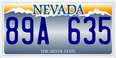 NV license plate 89A635