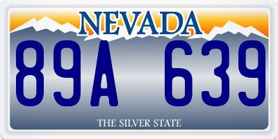 NV license plate 89A639