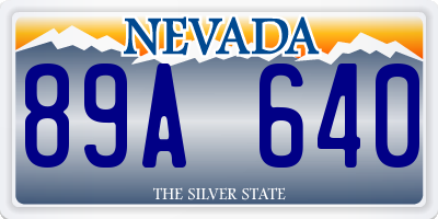 NV license plate 89A640