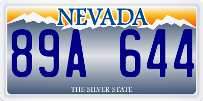 NV license plate 89A644
