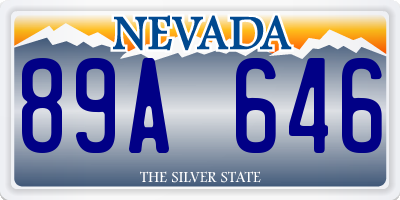 NV license plate 89A646