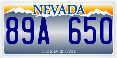 NV license plate 89A650