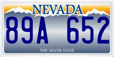 NV license plate 89A652