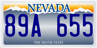 NV license plate 89A655