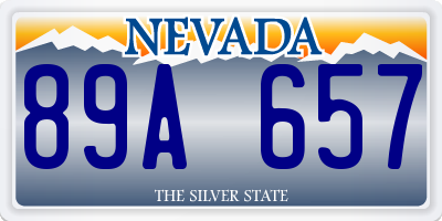 NV license plate 89A657