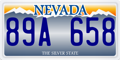 NV license plate 89A658