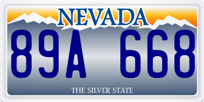 NV license plate 89A668