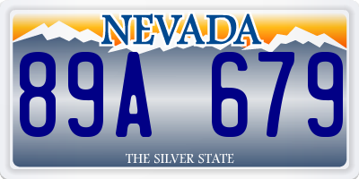 NV license plate 89A679