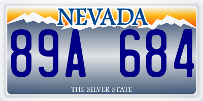 NV license plate 89A684