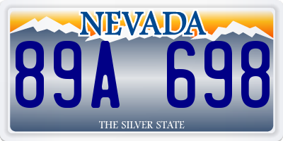 NV license plate 89A698