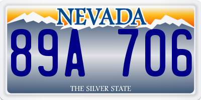 NV license plate 89A706