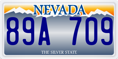 NV license plate 89A709