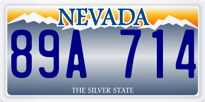 NV license plate 89A714