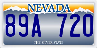 NV license plate 89A720
