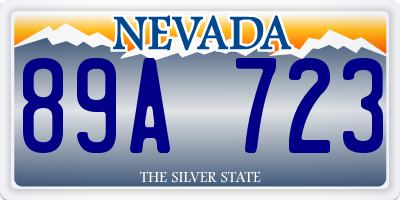 NV license plate 89A723