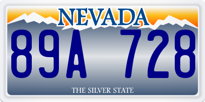 NV license plate 89A728