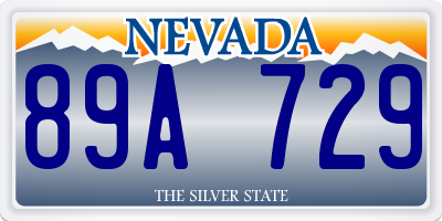 NV license plate 89A729