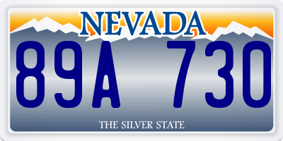 NV license plate 89A730