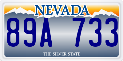 NV license plate 89A733