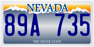 NV license plate 89A735