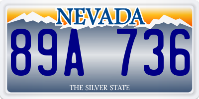 NV license plate 89A736