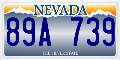 NV license plate 89A739