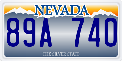 NV license plate 89A740