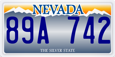 NV license plate 89A742