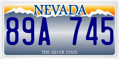 NV license plate 89A745