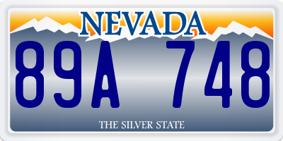 NV license plate 89A748