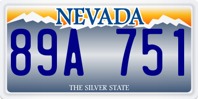 NV license plate 89A751