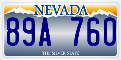 NV license plate 89A760