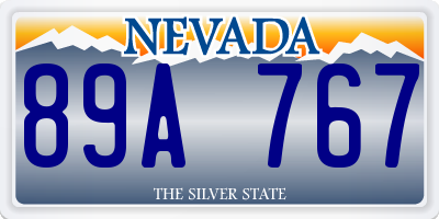 NV license plate 89A767