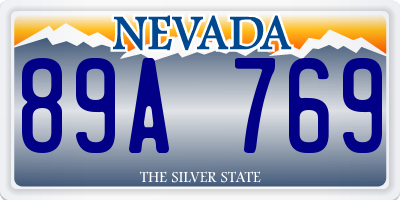 NV license plate 89A769