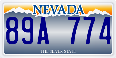 NV license plate 89A774