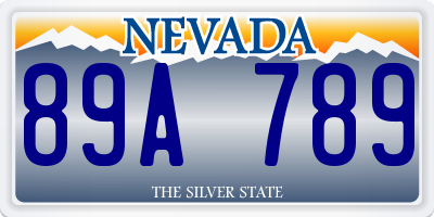 NV license plate 89A789