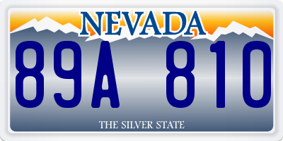 NV license plate 89A810