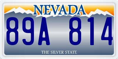 NV license plate 89A814