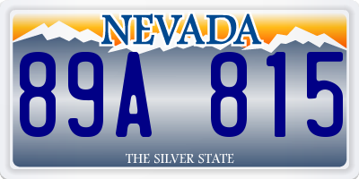 NV license plate 89A815